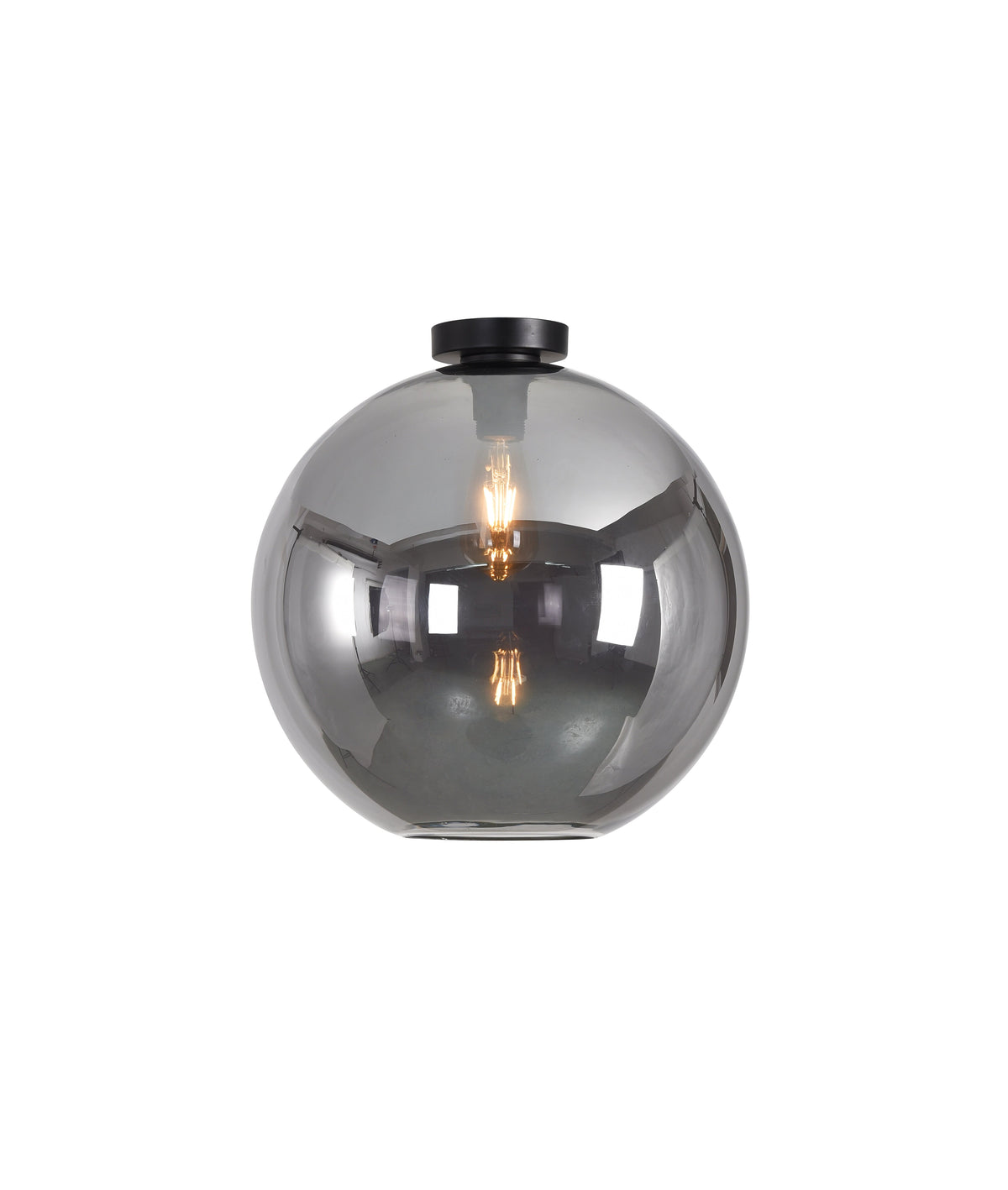 Artdelight Marino - Plafonnière/Plafondlamp - Dimbaar - Ø40cm - E27 - Modern - Titan glas