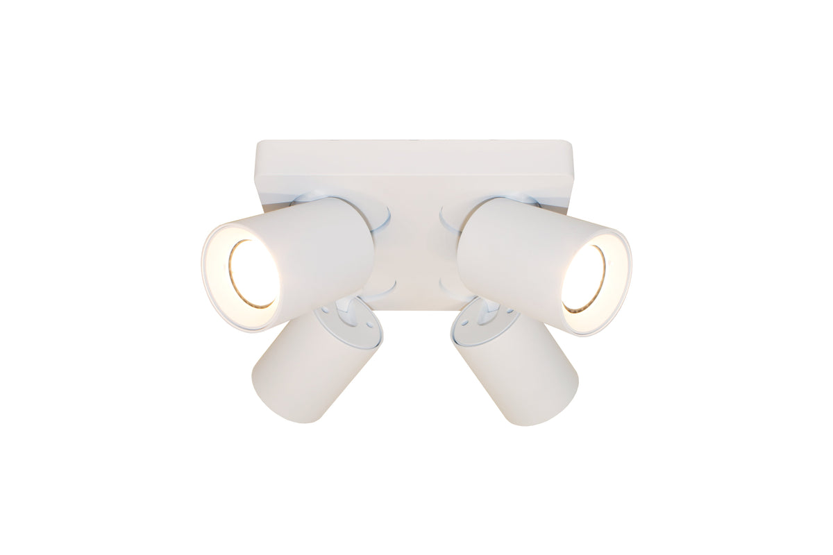 Artdelight Megano - Opbouwspot/Plafondspot - Dimbaar - 4-lichts - GU10 - Modern – Kies kleur