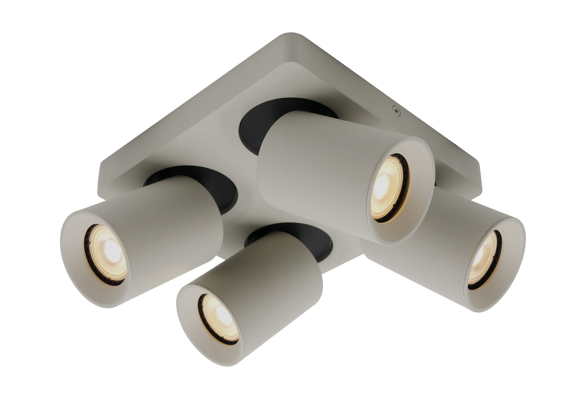 Artdelight Megano - Opbouwspot/Plafondspot - Dimbaar - 4-lichts - GU10 - Modern – Kies kleur