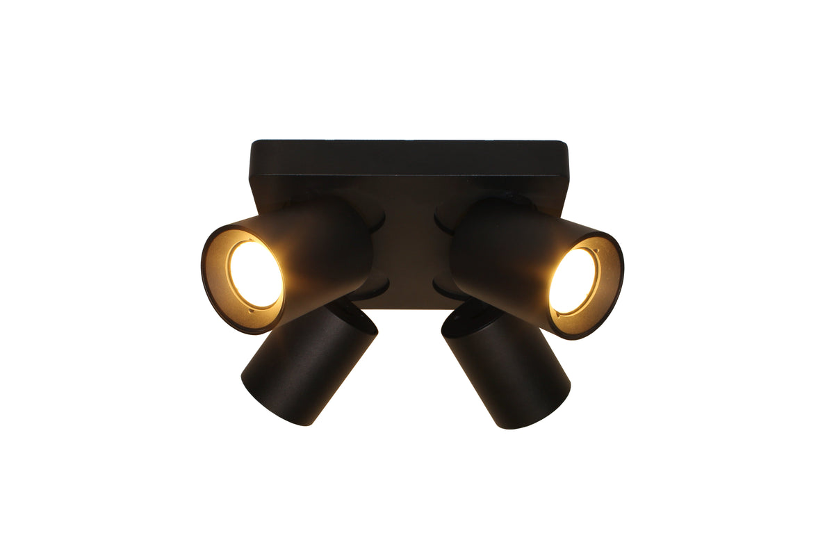 Artdelight Megano - Opbouwspot/Plafondspot - Dimbaar - 4-lichts - GU10 - Modern – Kies kleur