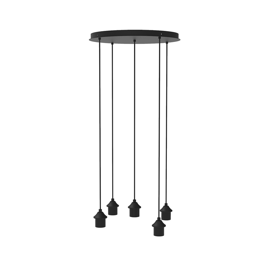 Artdelight Plate - Plafondplaat/Hanglamp - Dimbaar - Ø50cm - E27 - Rond - Modern - Zwart