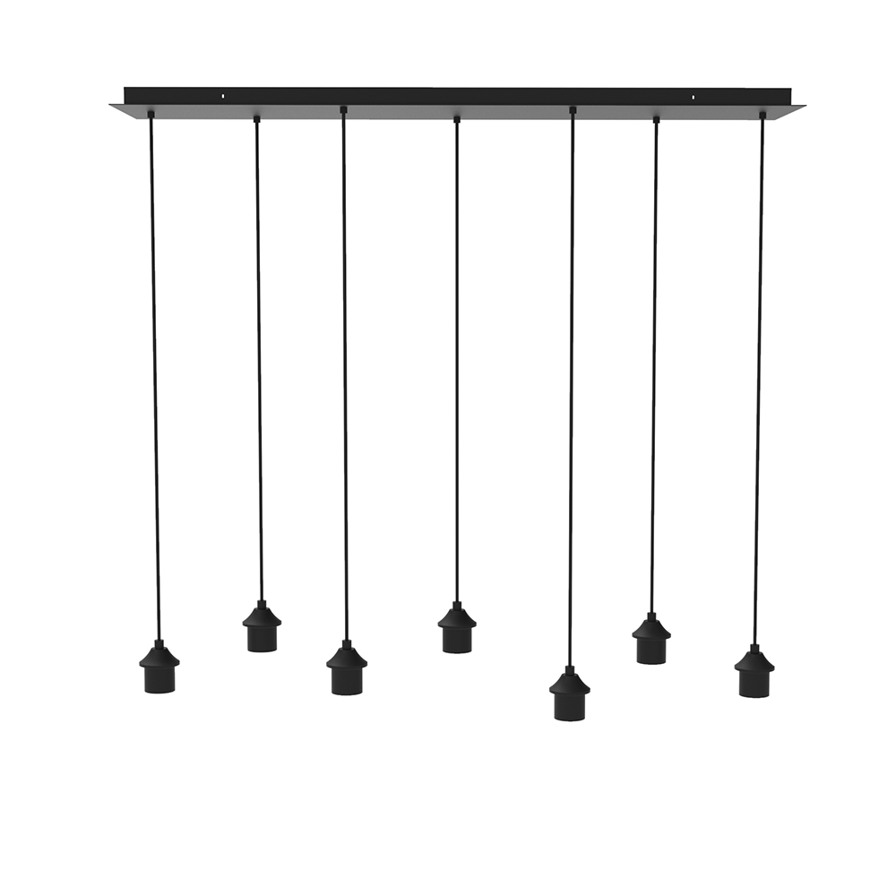 Artdelight Plate - Plafondplaat/Hanglamp - Dimbaar - 120x30cm - E27 - Modern - Zwart