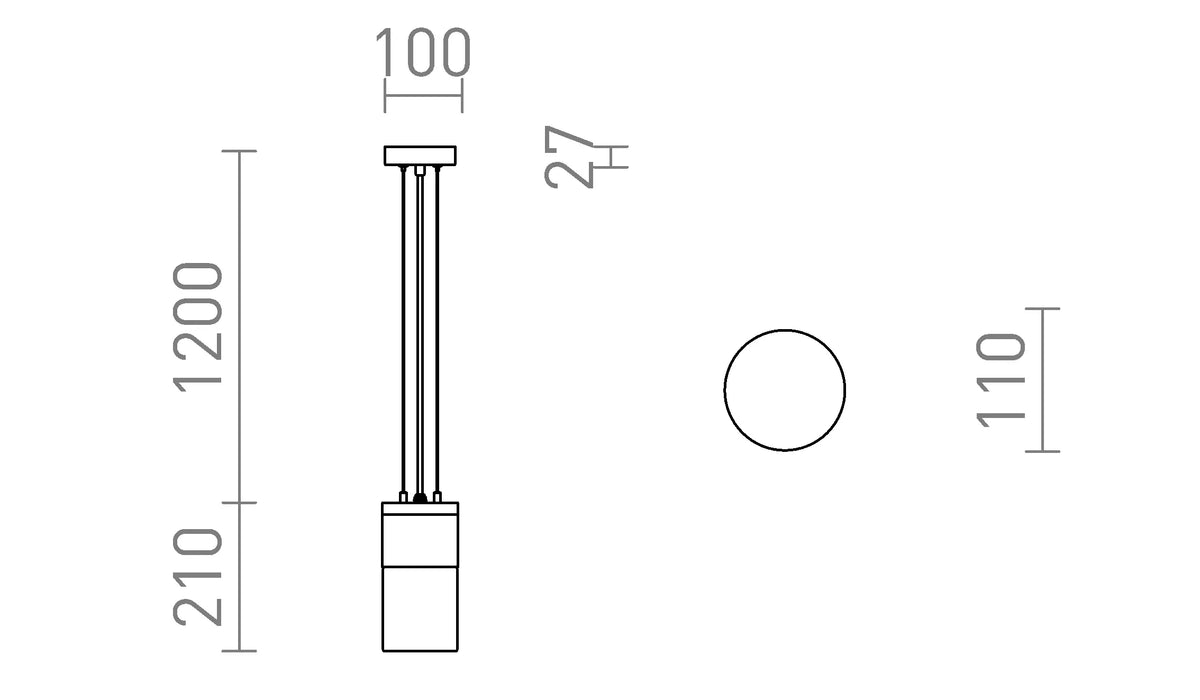 Hanglamp Quinn Buiten – Moderne Buitenlamp met Glas en Zwarte Afwerking
