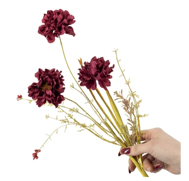 Veldboeket melaleuca 74cm burgundy