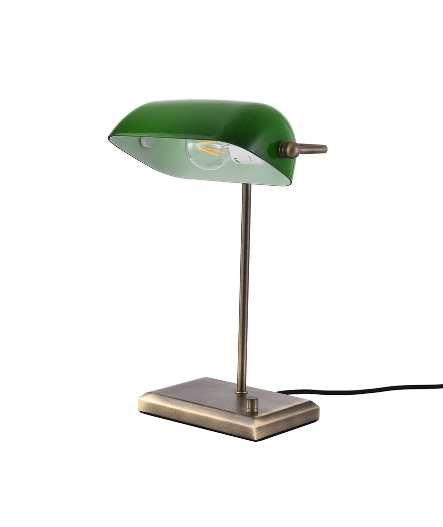 Artdelight Oxford - Bureaulamp/Bankierslamp - Dimbaar - E27 - Modern - Groen