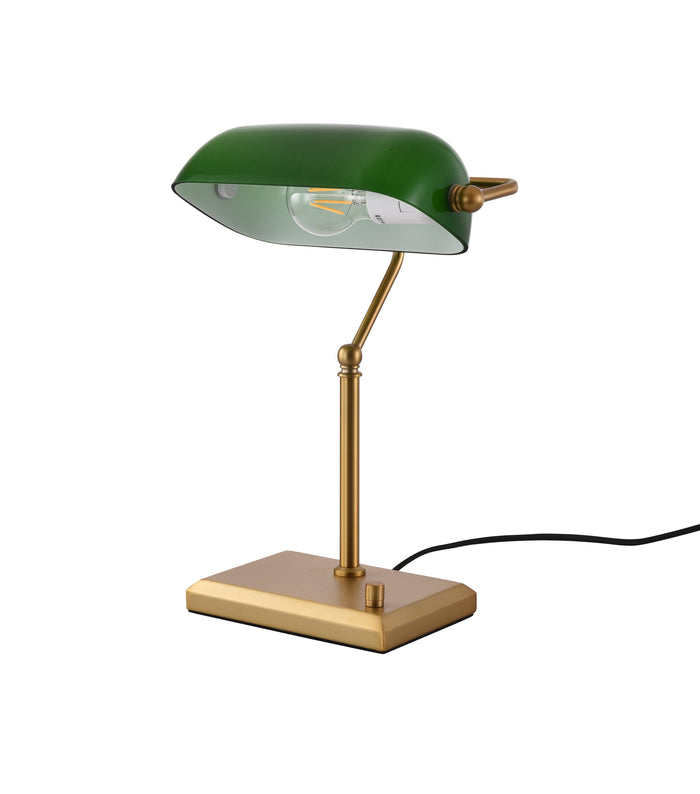 Artdelight Stanford - Bureaulamp/Notarislamp - Dimbaar - E27 - Modern - Groen
