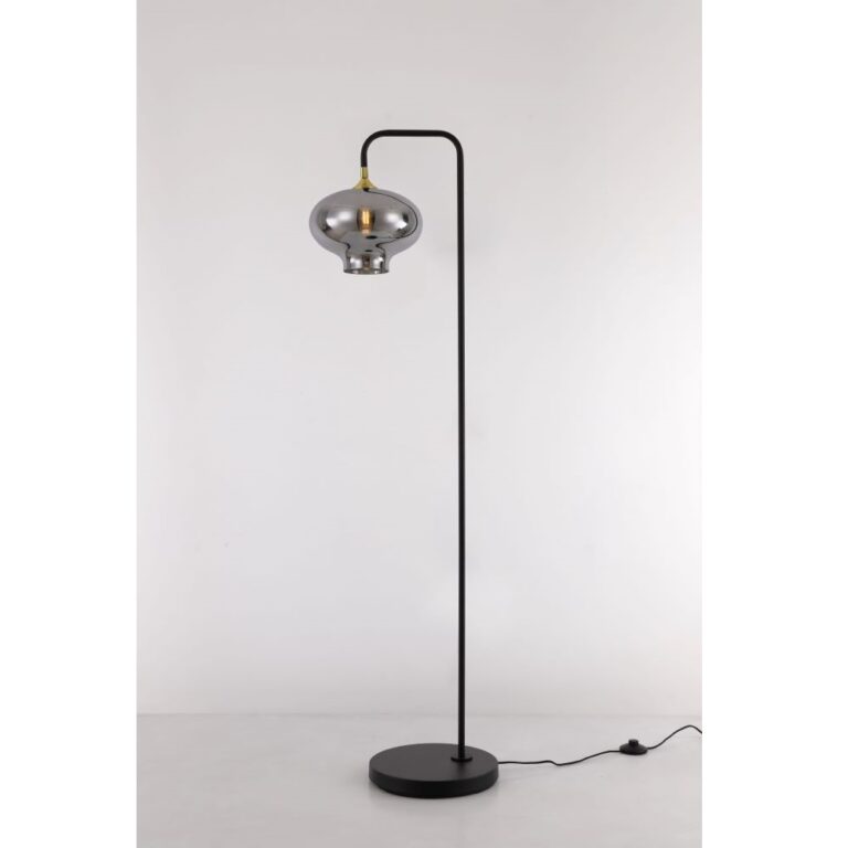 Artdelight Dajano - Vloerlamp/Staande lamp - 1-lichts - E27 - Modern - Zwart