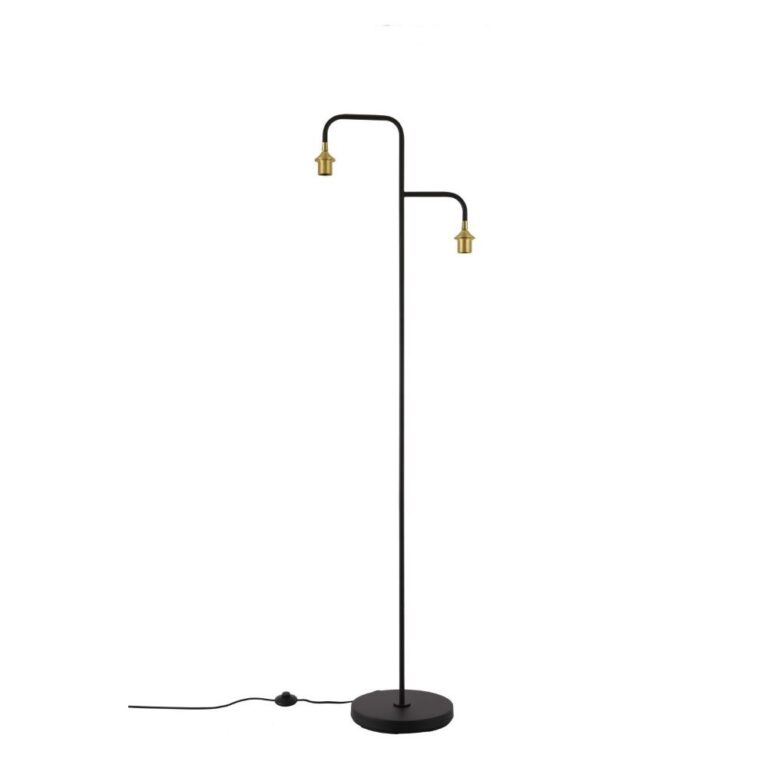Artdelight Dajano - Vloerlamp/Staande lamp - 2-lichts - E27 - Modern - Zwart