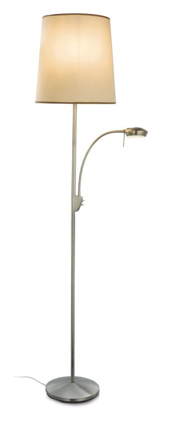 Artdelight Hugo - Leeslamp/Vloerlamp - LED - E27 - 5W 2700K - Met leesarm/uplighter - Modern - Staal