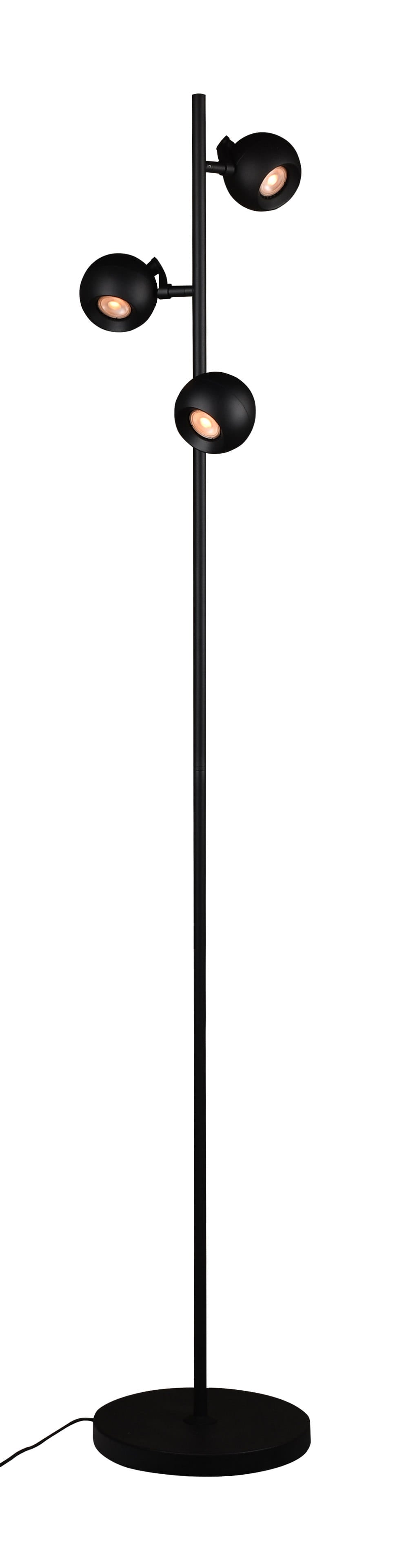 Artdelight Bolero - Vloerlamp/Staande lamp - 3-lichts - GU10 - Modern - Zwart