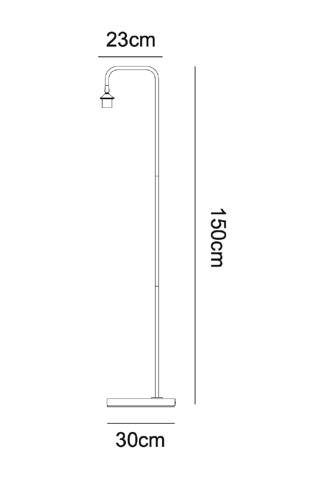 Artdelight Dajano - Vloerlamp/Staande lamp - 1-lichts - E27 - Modern - Zwart