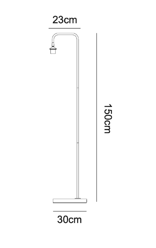 Artdelight Dajano - Vloerlamp/Staande lamp - 1-lichts - E27 - Modern - Zwart