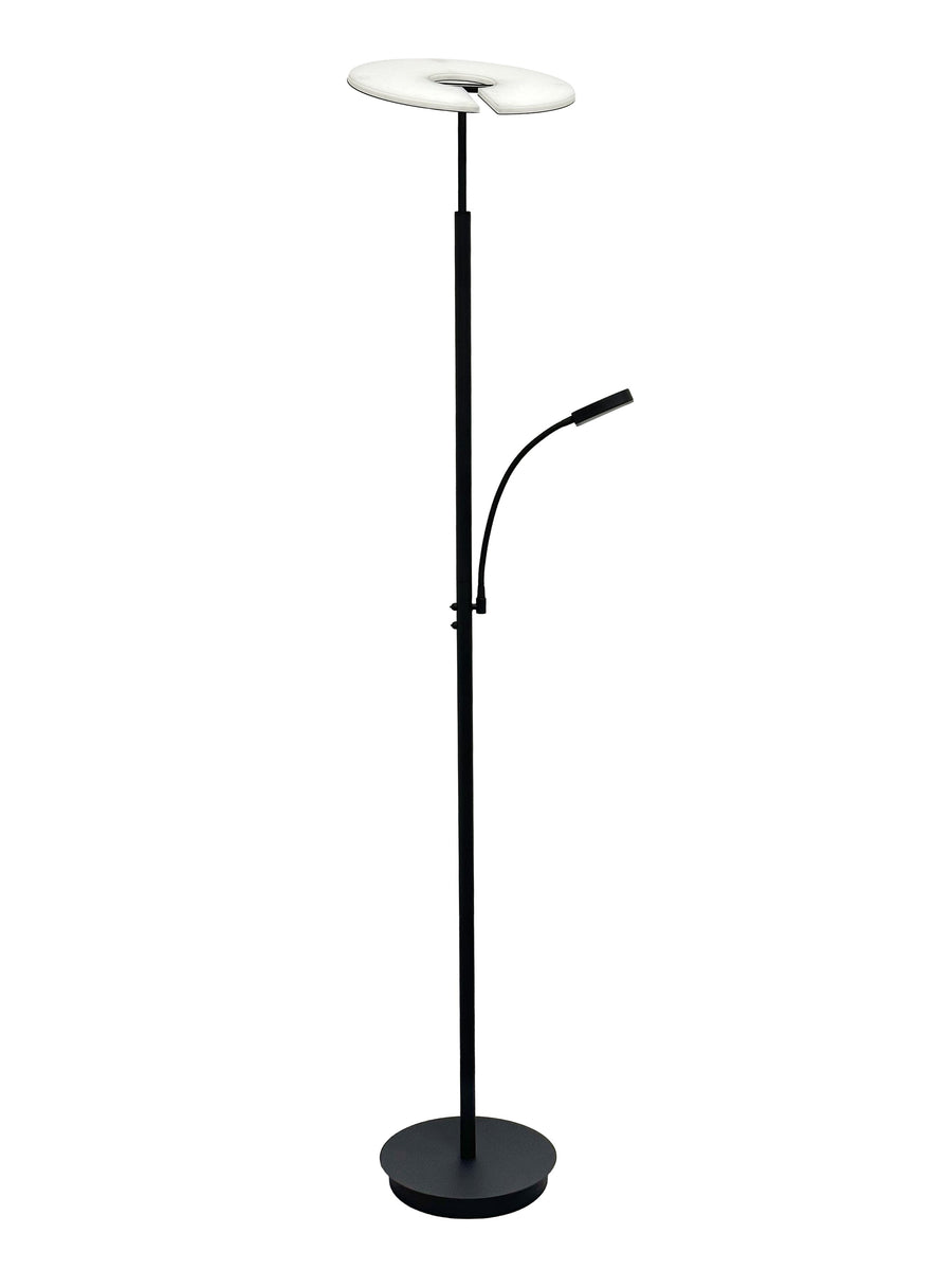 Artdelight Riva - Leeslamp/Vloerlamp - LED Dimbaar - 30W 2200/3500K - Met leesarm - Design - Zwart