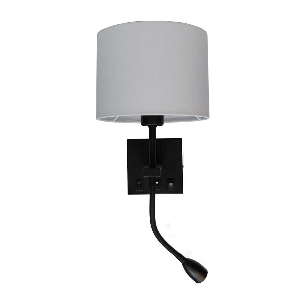 Artdelight Quad - Wandlamp - E27 - USB-A + USB-C - Modern – Kies kleur