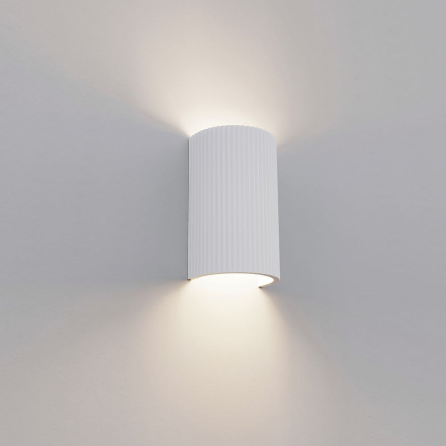 Artdelight Nantes - Wandlamp - Dimbaar - G9 - Geribbeld - Gips - Modern - Wit