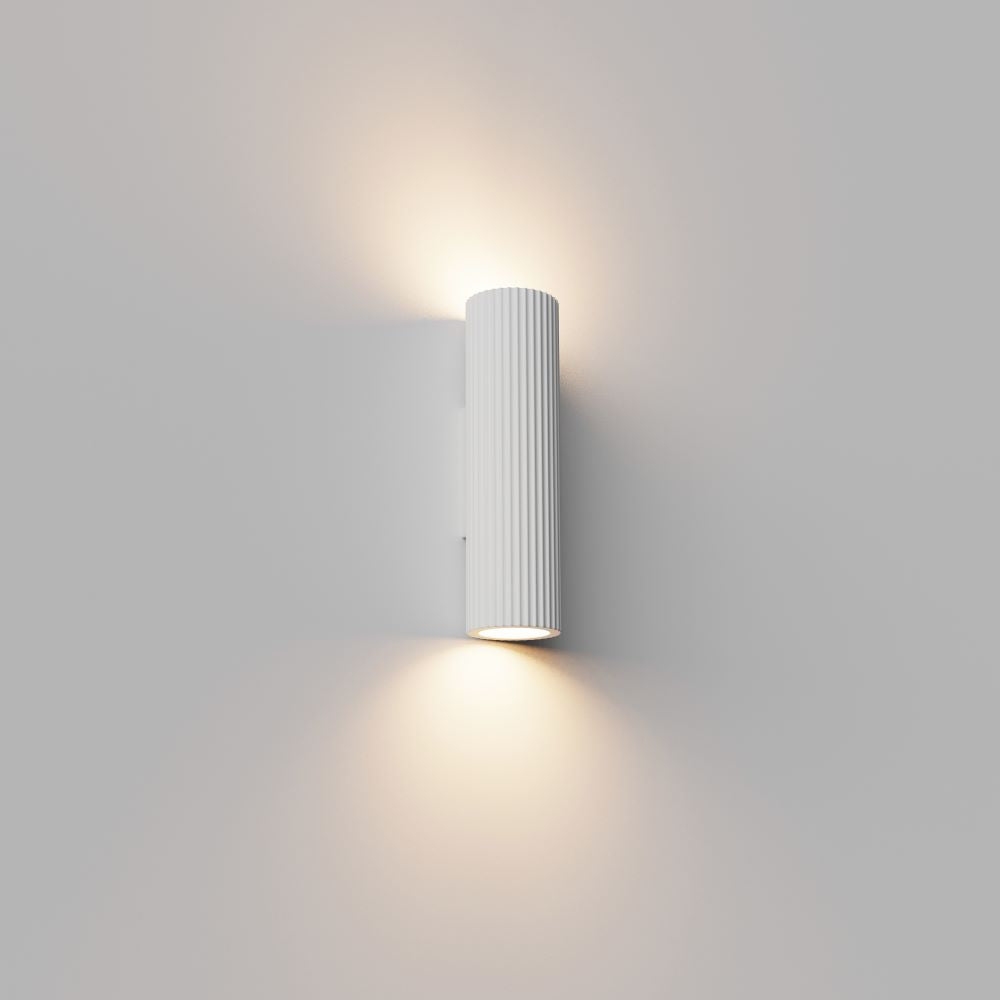 Artdelight Brest - Wandlamp - Dimbaar - GU10 - Geribbeld - Gips - Modern - Wit