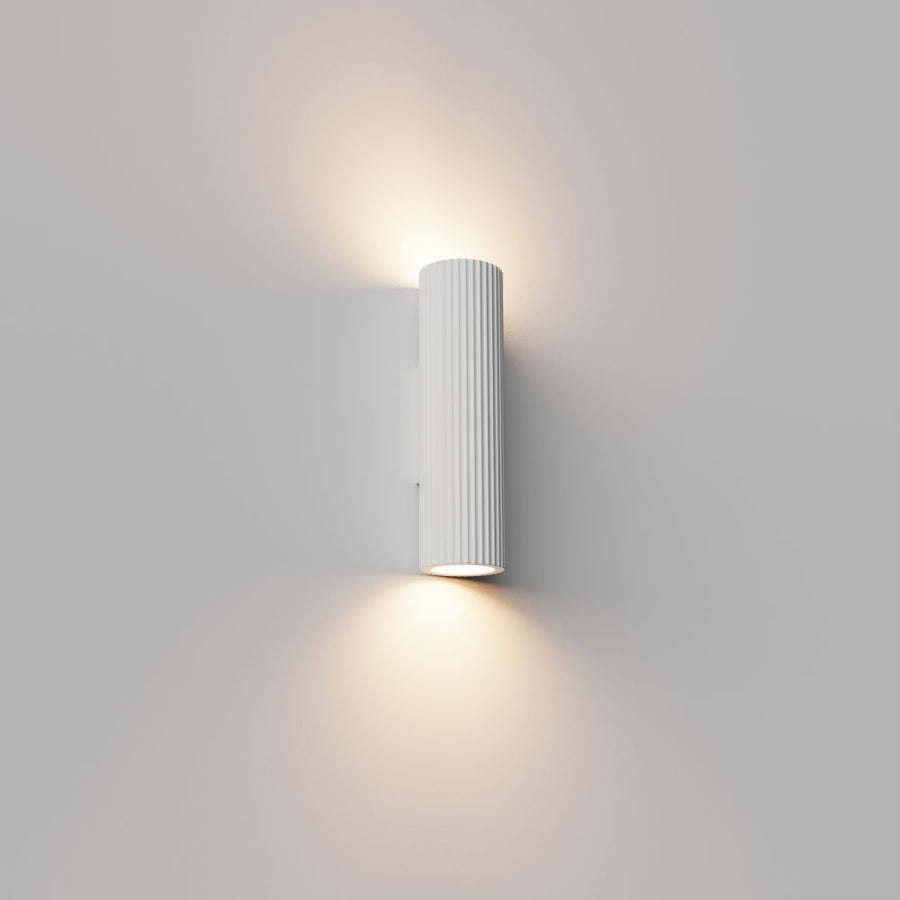 Artdelight Brest - Wandlamp - Dimbaar - GU10 - Geribbeld - Gips - Modern - Wit