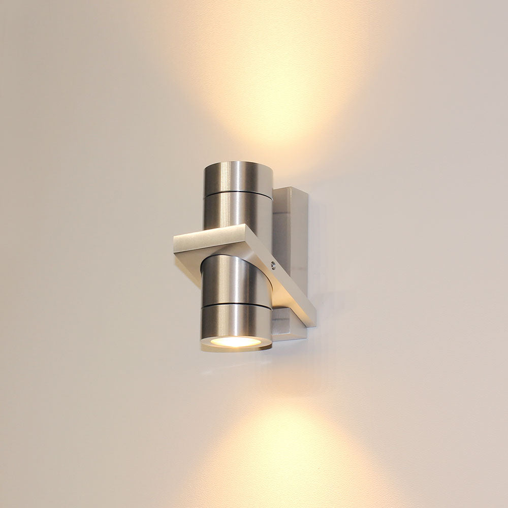 Artdelight Double - Wandlamp - Dimbaar - IP54 Binnen/Badkamer - GU10 - Modern - Aluminium