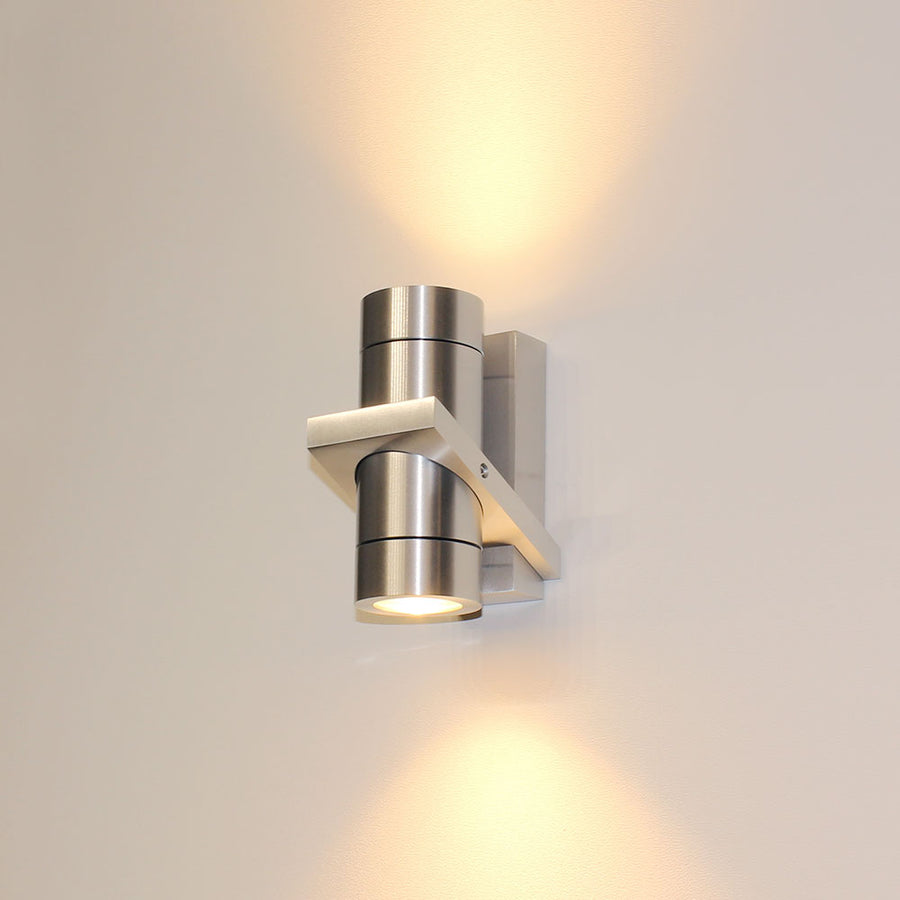 Artdelight Double - Wandlamp - Dimbaar - IP54 Binnen/Badkamer - GU10 - Modern - Aluminium