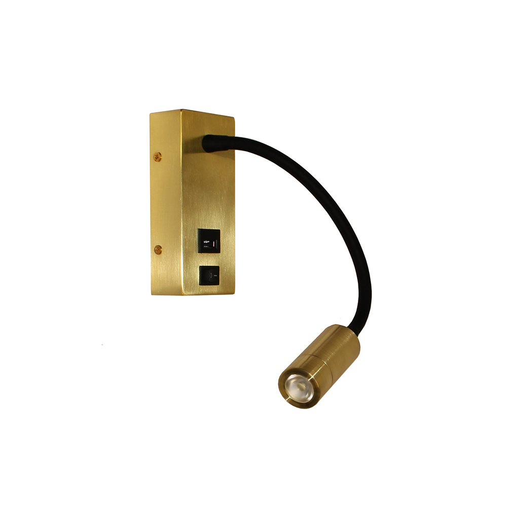 Artdelight Easy - Bedlamp/Wandlamp - LED - 3W 3000K - USB-A + USB-C - Modern – Kies kleur