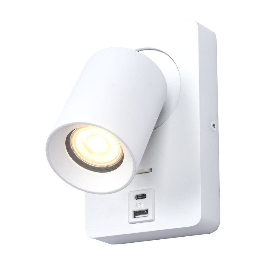 Artdelight Megano - Wandlamp - GU10 - USB - Met schakelaar - Modern – Kies kleur