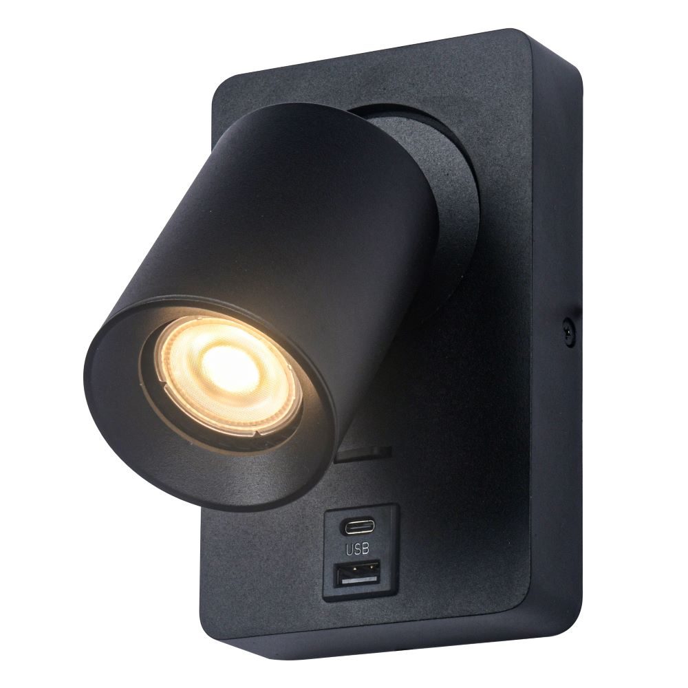 Artdelight Megano - Wandlamp - GU10 - USB - Met schakelaar - Modern – Kies kleur