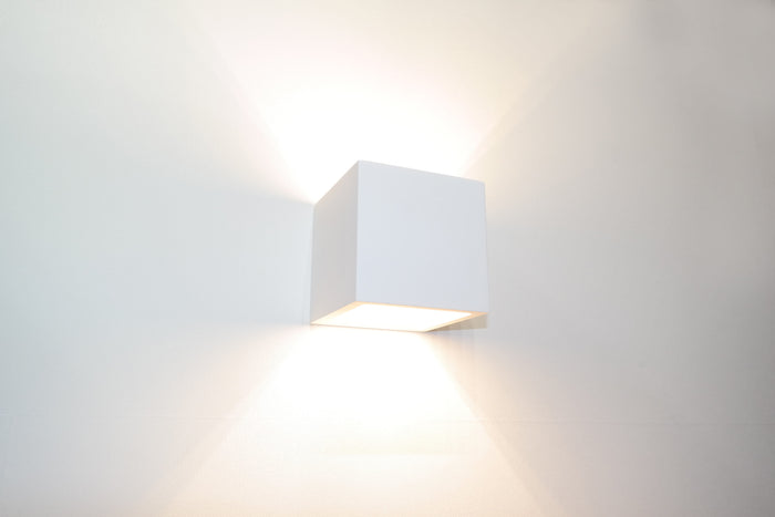 Artdelight Plaster - Wandlamp - Dimbaar - G9 - Vierkant - Gips - Modern - Wit