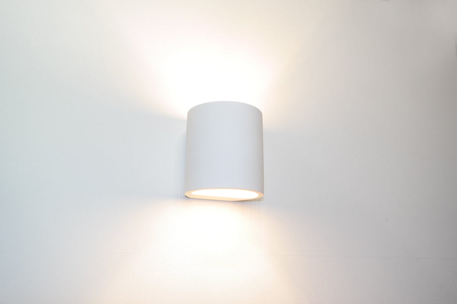 Artdelight Plaster - Wandlamp - Dimbaar - G9 - Rond- Gips - Modern - Antraciet