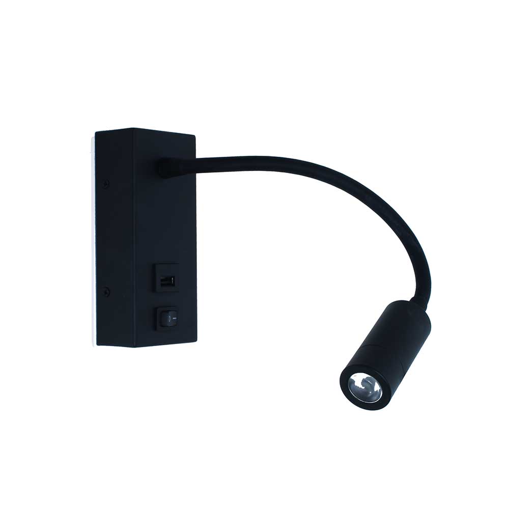 Artdelight Easy - Bedlamp/Wandlamp - LED - 3W 3000K - USB-A + USB-C - Modern – Kies kleur