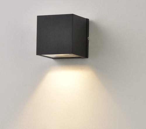 Artdelight Dice - Wandlamp - Dimbaar - IP54 Binnen/Badkamer/Buiten - GU10 - Design - Antraciet
