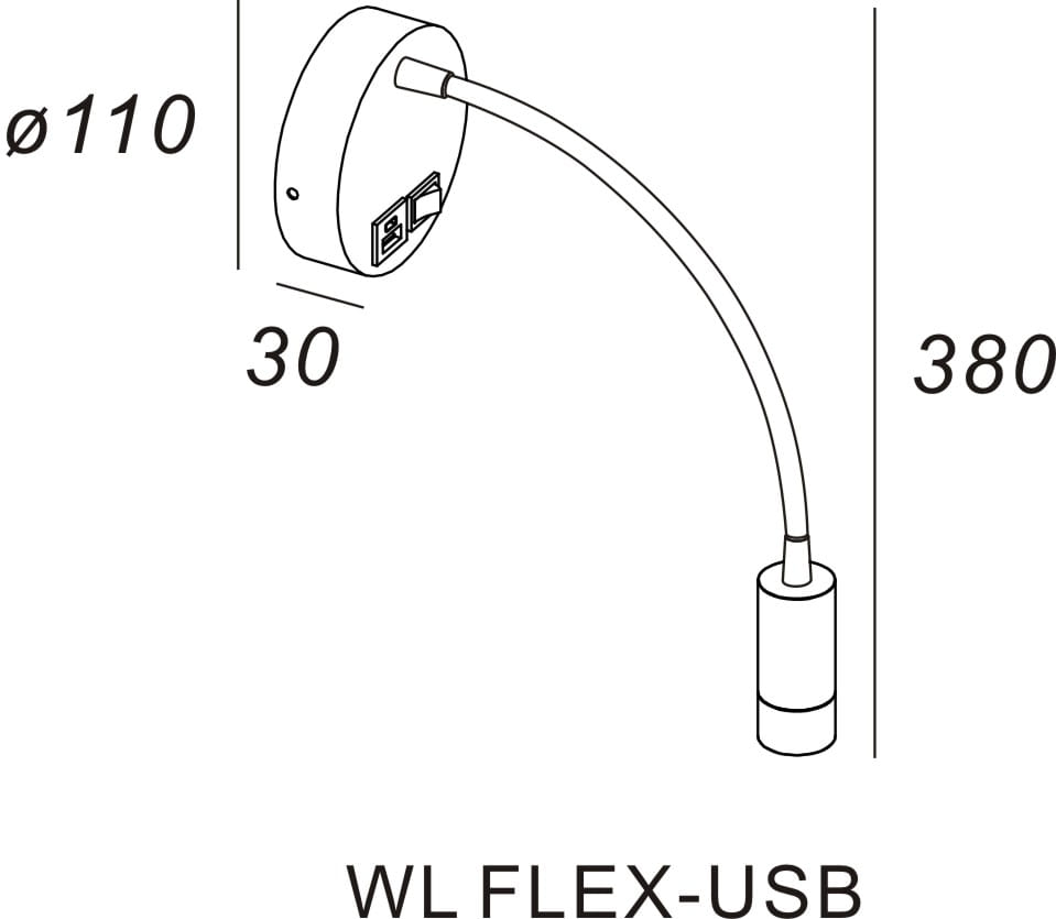 Artdelight Flex - Bedlamp/Wandlamp - LED - 3W 3000K - USB-A + USB-C - Modern – Kies kleur