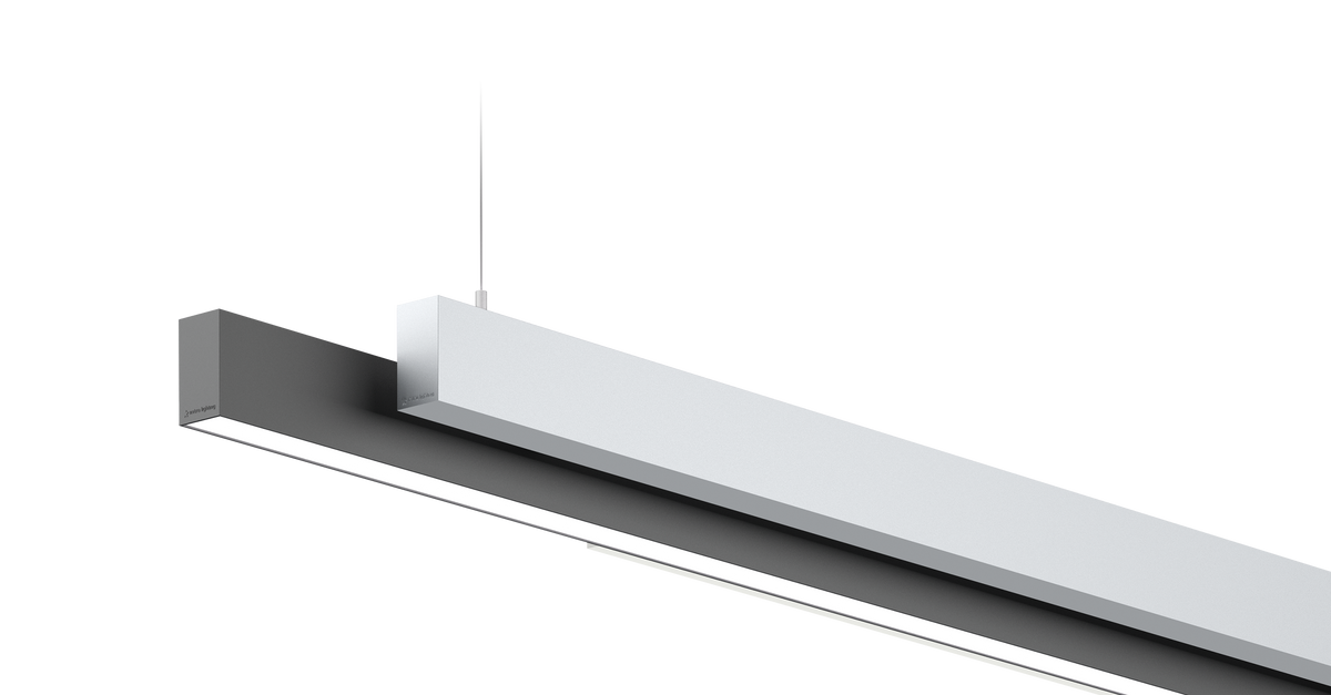 Origineel fabrikantbeeld van Intra Lighting Mocca – detail van de grijze en witte profielen