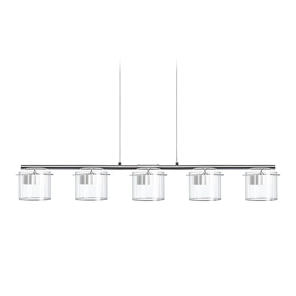 ESTRA V LED hanglamp 5-lichts – glas & aluminium | modern en elegant