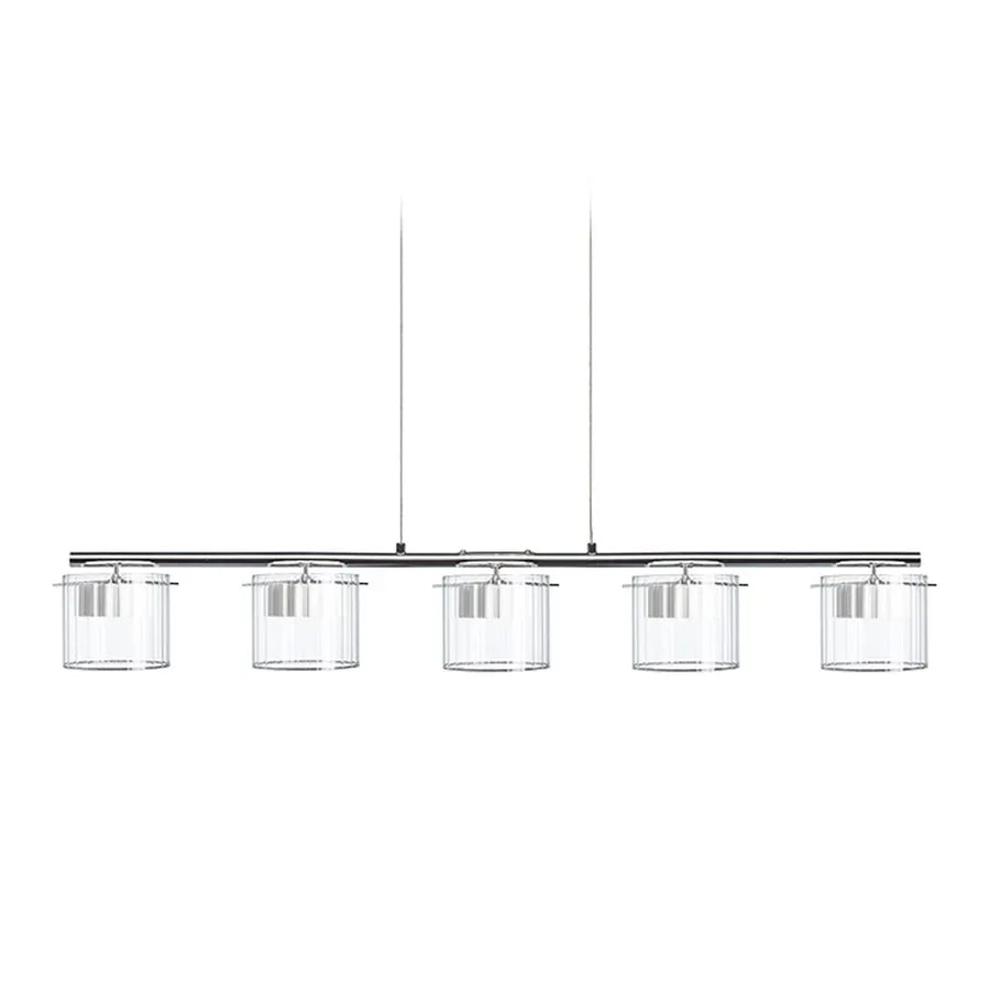ESTRA V LED hanglamp 5-lichts – glas & aluminium | modern en elegant