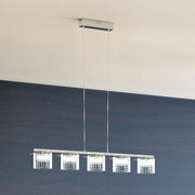 ESTRA V LED hanglamp 5-lichts – glas & aluminium | modern en elegant
