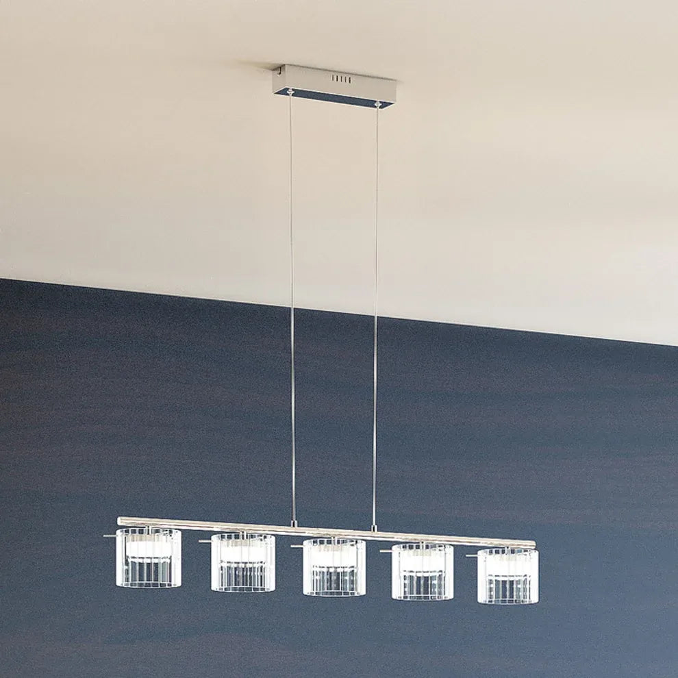 ESTRA V LED hanglamp 5-lichts – glas & aluminium | modern en elegant