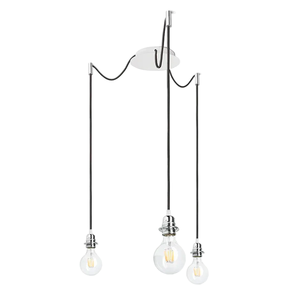 Hanglamp Kombix 3 Zwart/Chroom