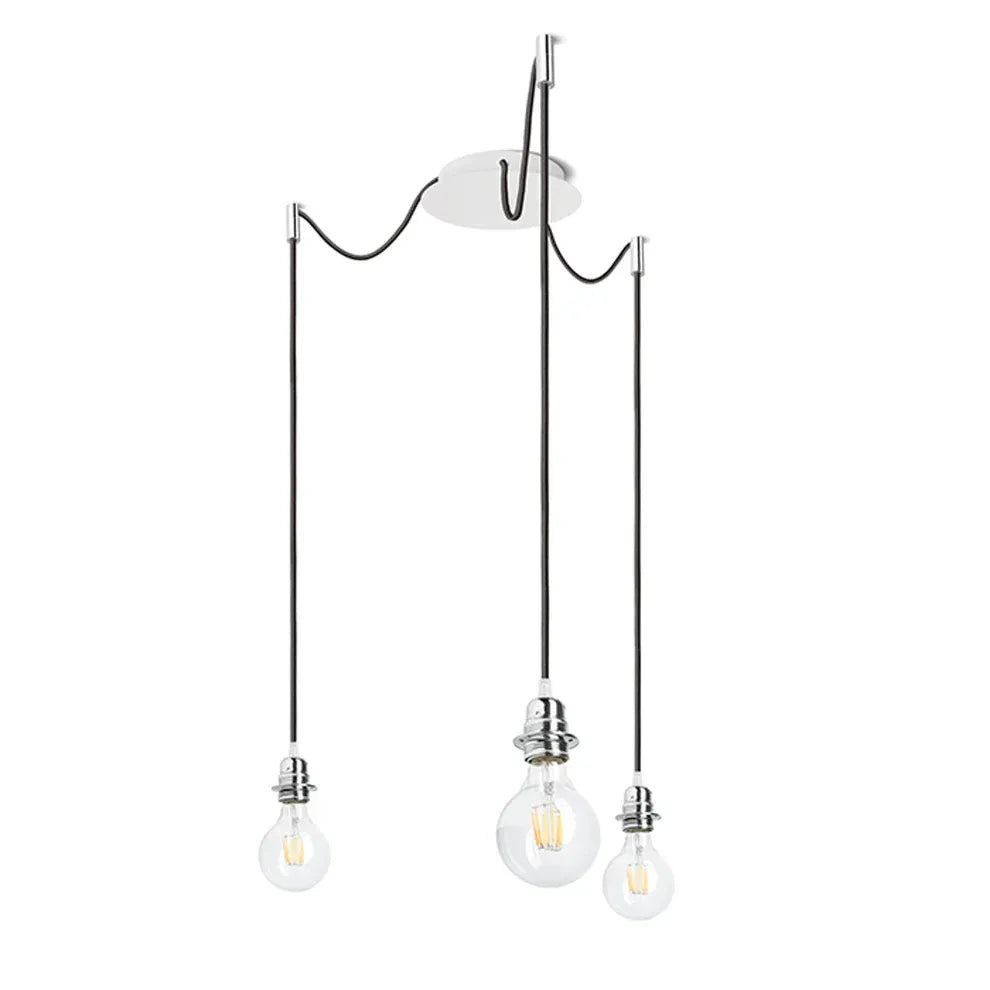 Hanglamp Kombix 3 Zwart/Chroom van Rendl Light Studio