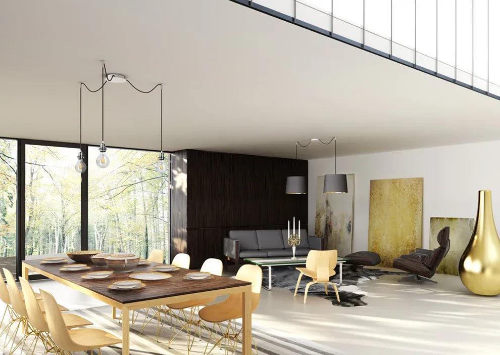 Hanglamp Kombix 3 Zwart/Chroom – Stijlvolle blikvanger met speels karakter