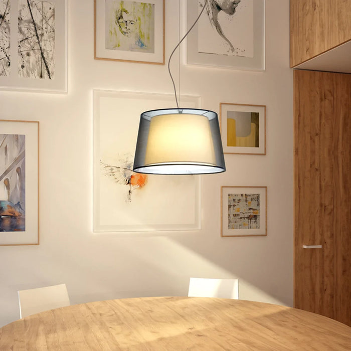 ESPLANADE hanglamp transparant zwart/wit chroom