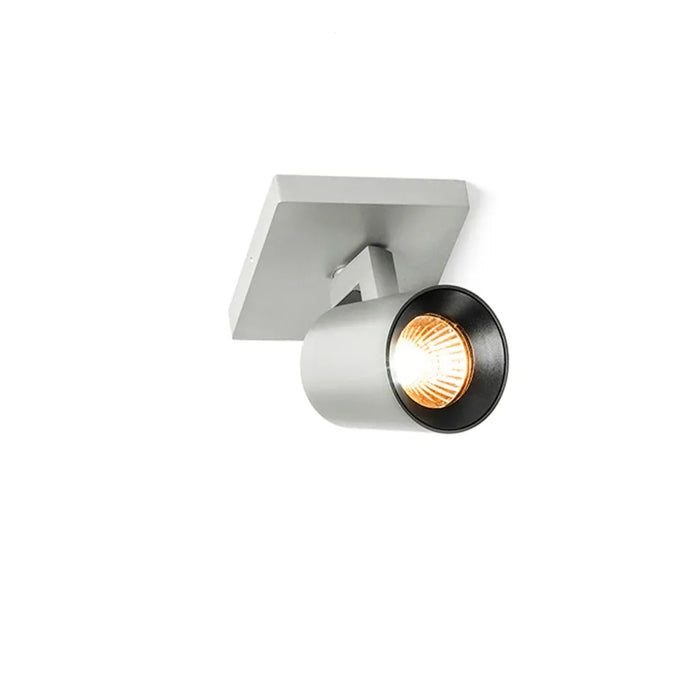 Kenny opbouwspot geborsteld aluminium/zwart
