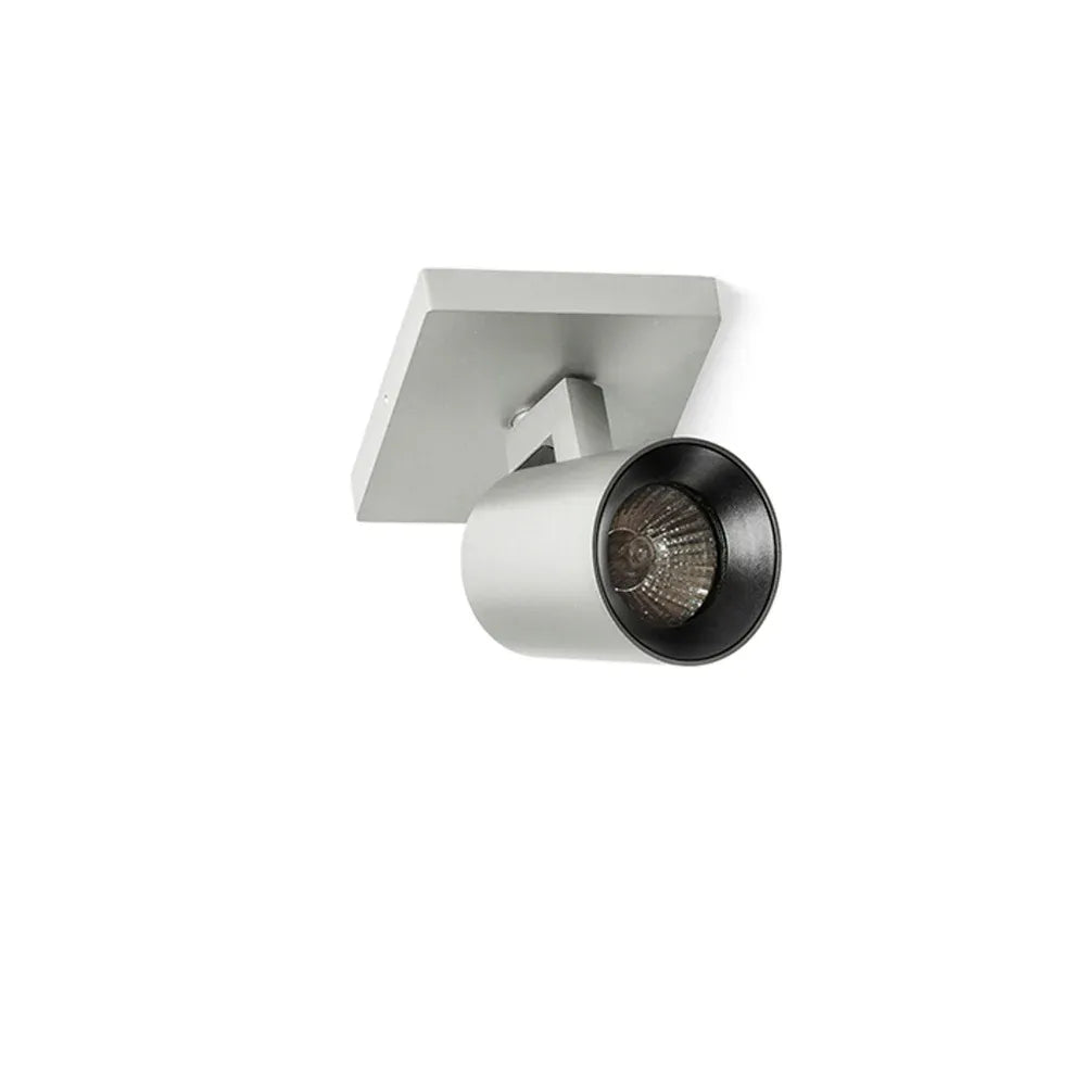 Kenny opbouwspot geborsteld aluminium/zwart