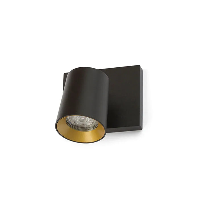 Wand- en Plafondlamp Kenny – Moderne Spot in Zwart met Goud