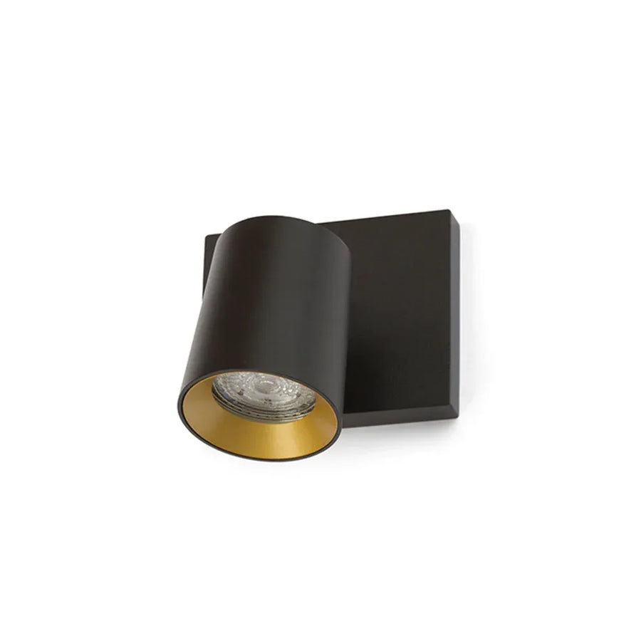 Wand- en Plafondlamp Kenny – Moderne Spot in Zwart met Goud