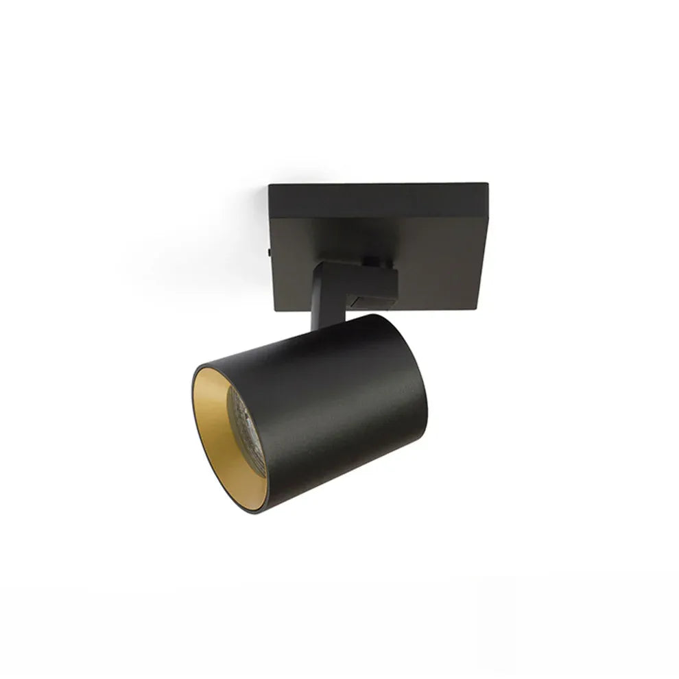 Wand- en Plafondlamp Kenny – Moderne Spot in Zwart met Goud