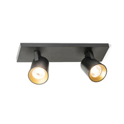 Plafondlamp Kenny – Moderne 2-lichts Spot in Zwart met Goud van Rendl Light Studio