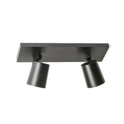 Plafondlamp Kenny – Moderne 2-lichts Spot in Zwart met Goud