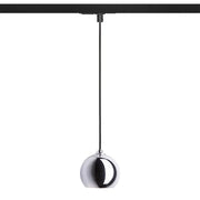 DESTY 1-fase rail hanglamp smoke glas – moderne glazen bol hanglamp