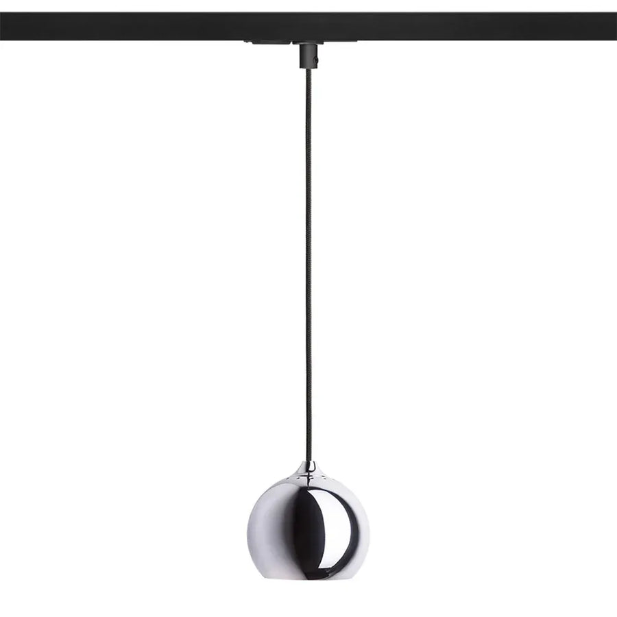 DESTY 1-fase rail hanglamp smoke glas – moderne glazen bol hanglamp