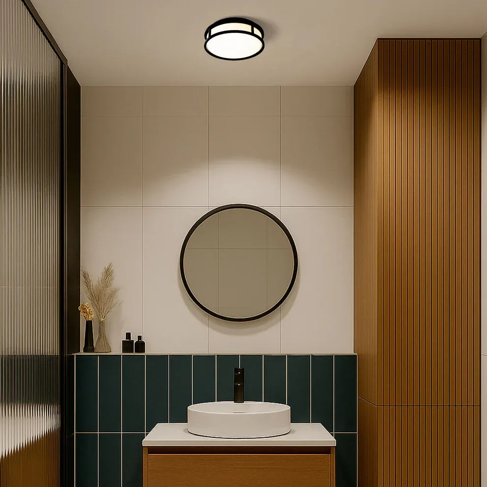 Grande LED 25 plafondlamp - Opaalglas/Zwart van Rendl Light Studio